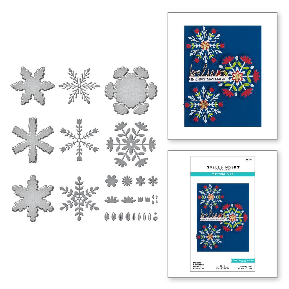 Delicate Snowflakes Etched Dies from the Bibi's Snowflakes Collection by Bibi Cameron