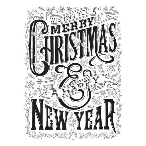 Merry Christmas & Happy New Year Press Plate from the BetterPress Christmas Collection