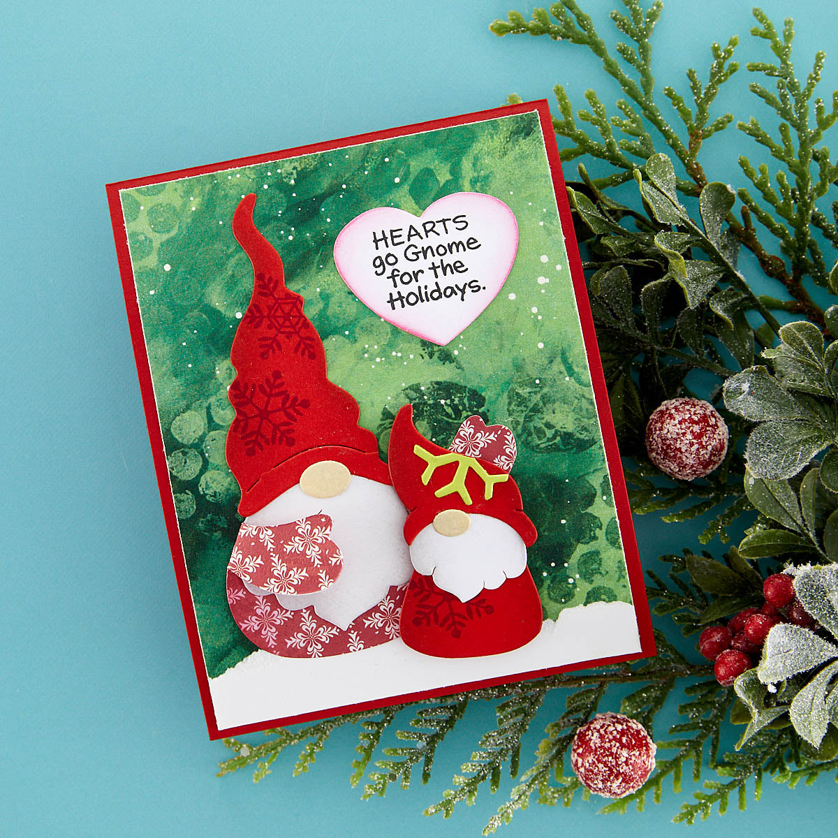 Gnome Hugs Etched Dies from the Holiday Hugs Collection by Stampendous