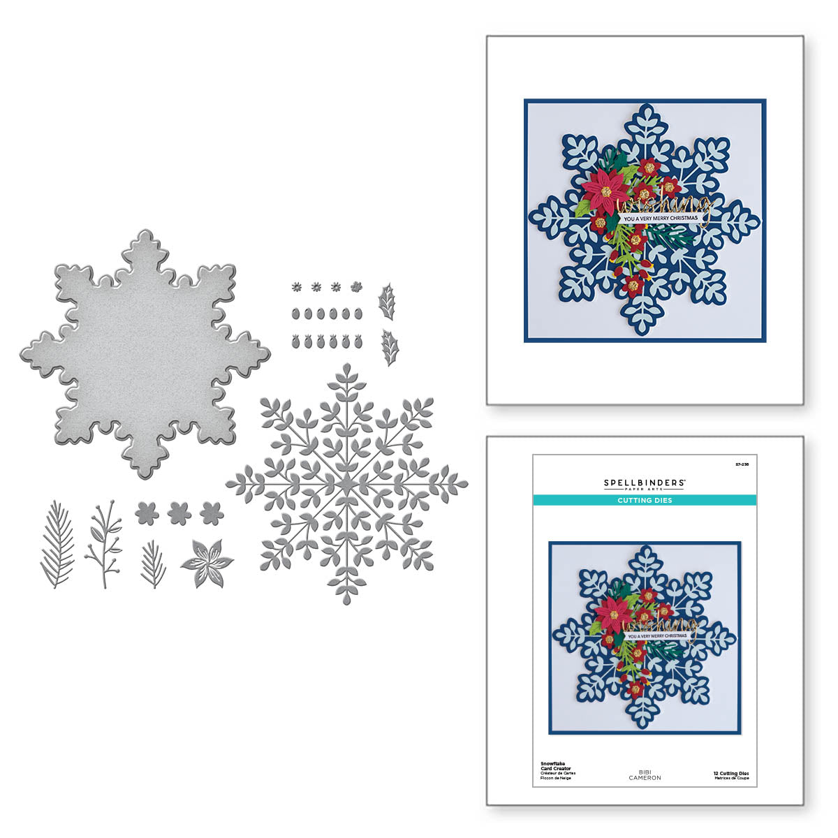 Snowflake Card Creator Etched Dies from the Bibi's Snowflakes Collection by Bibi Cameron