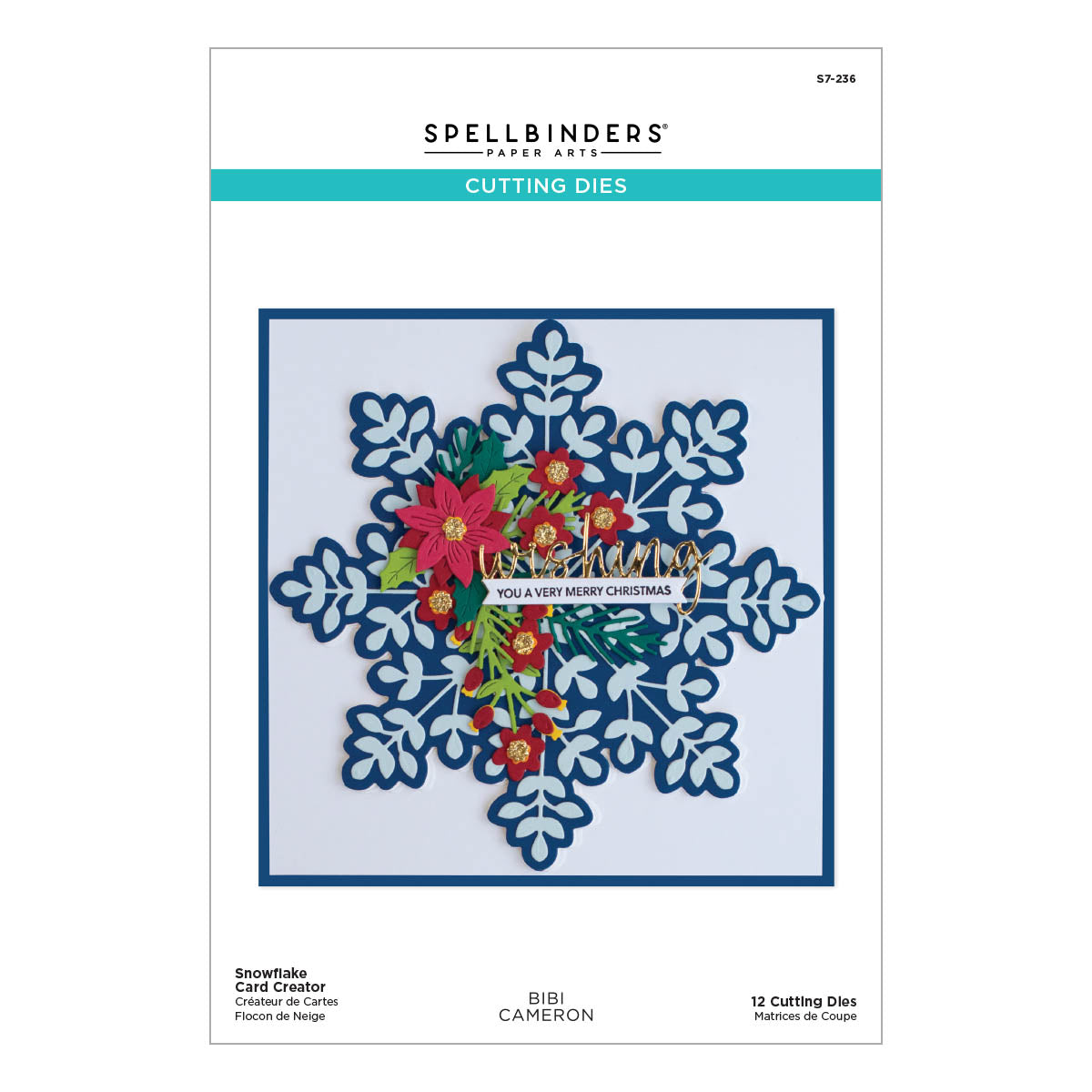 Snowflake Card Creator Etched Dies from the Bibi's Snowflakes Collection by Bibi Cameron