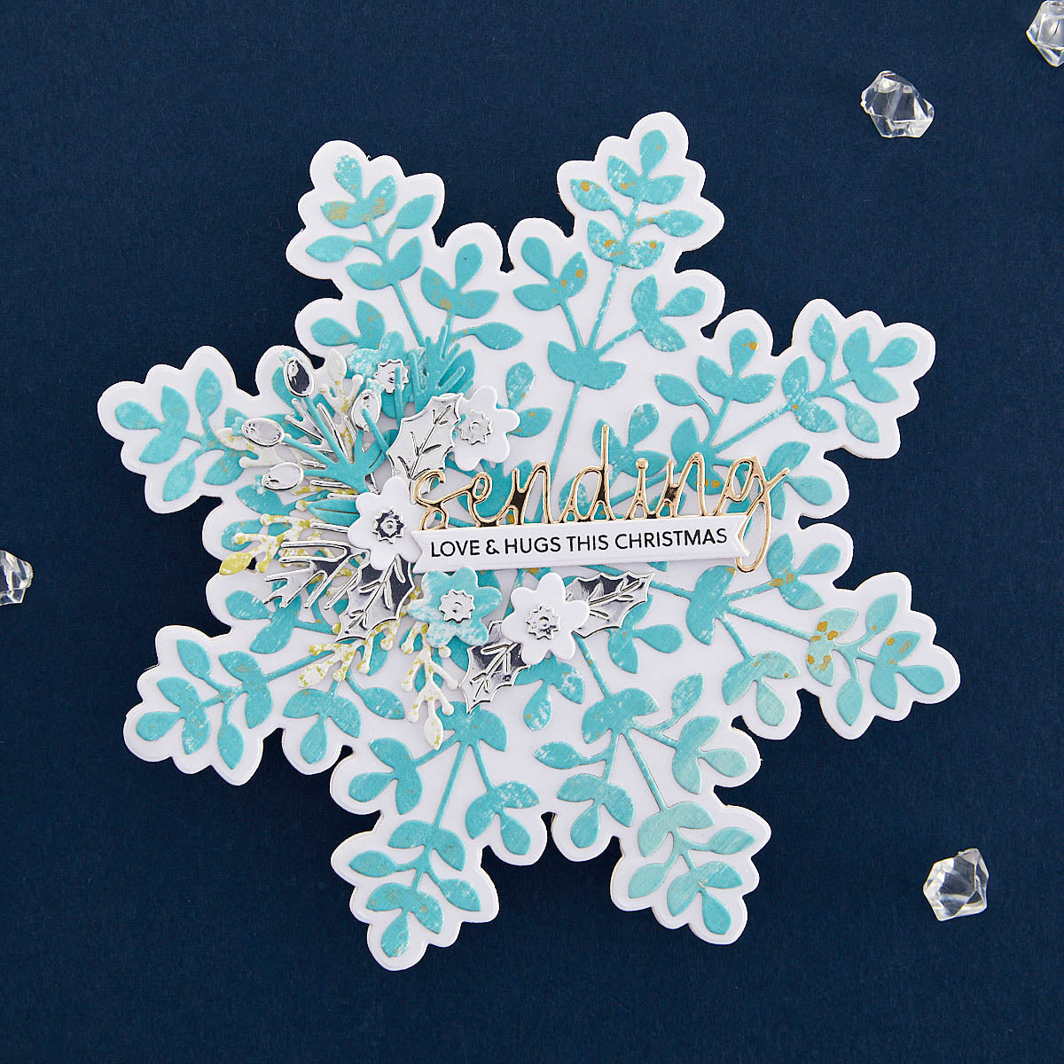 Snowflake Wishes Clear Stamp & Die Set from the Bibi's Snowflakes Collection by Bibi Cameron