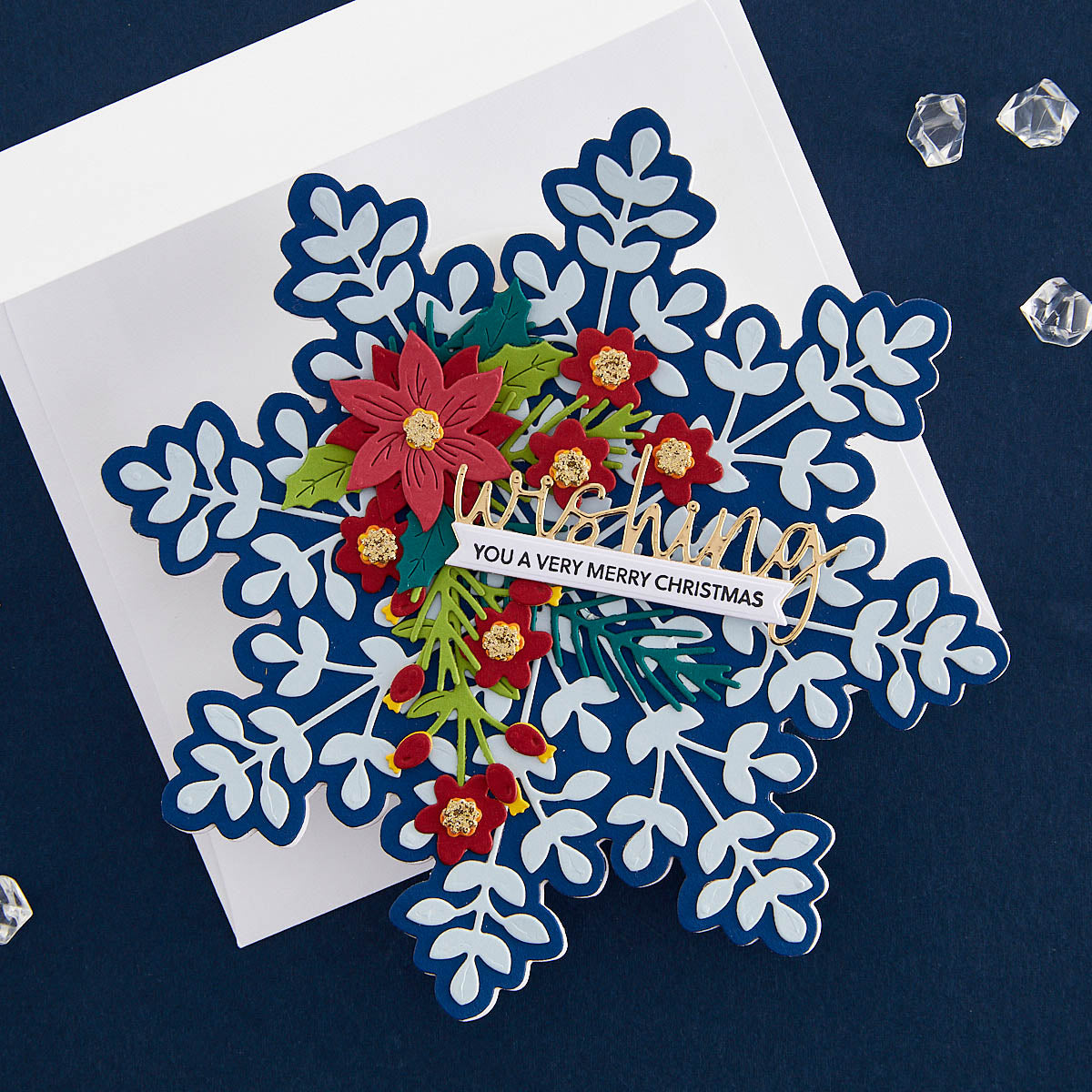 Snowflake Wishes Clear Stamp & Die Set from the Bibi's Snowflakes Collection by Bibi Cameron