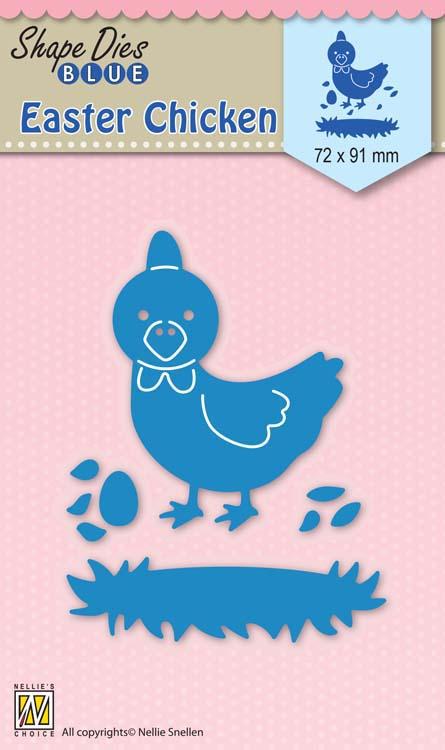 Nellie's Choice - Shape Die Blue Easter Chicken