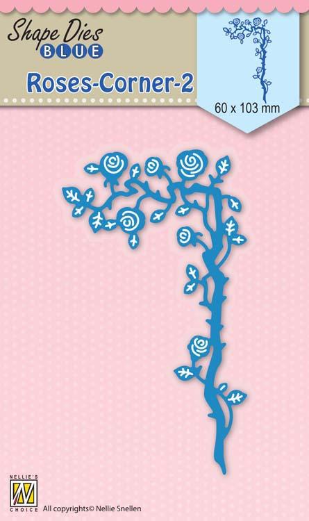 Nellie's Choice - Shape Die Blue Roses Corner 2