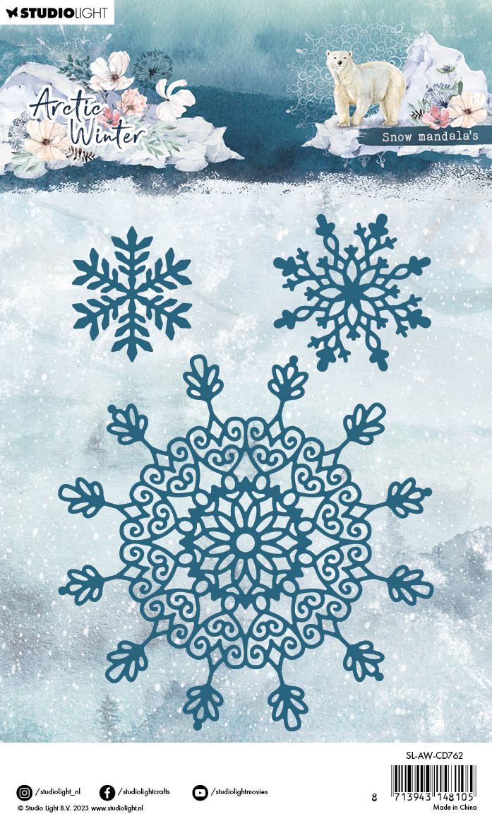 SL Cutting Dies Snow Mandalas Artic Winter 105x144x1mm 3 PC nr.762