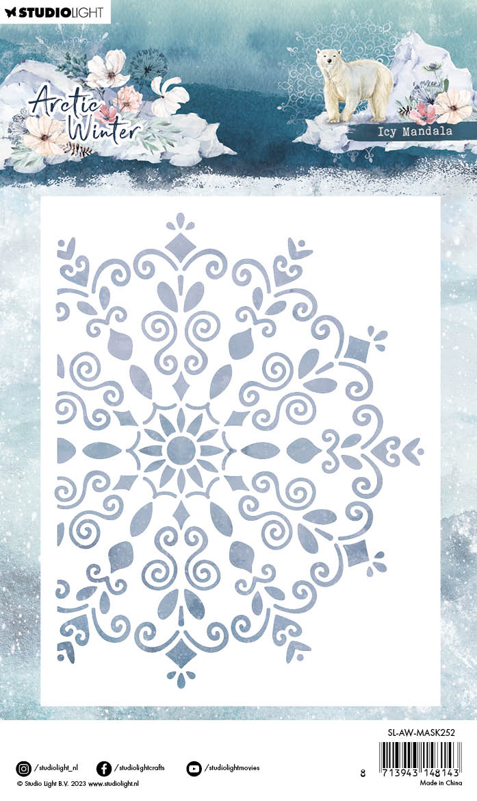 SL Masks Icy Mandala Artic Winter 118x150x1mm 1 PC nr.252