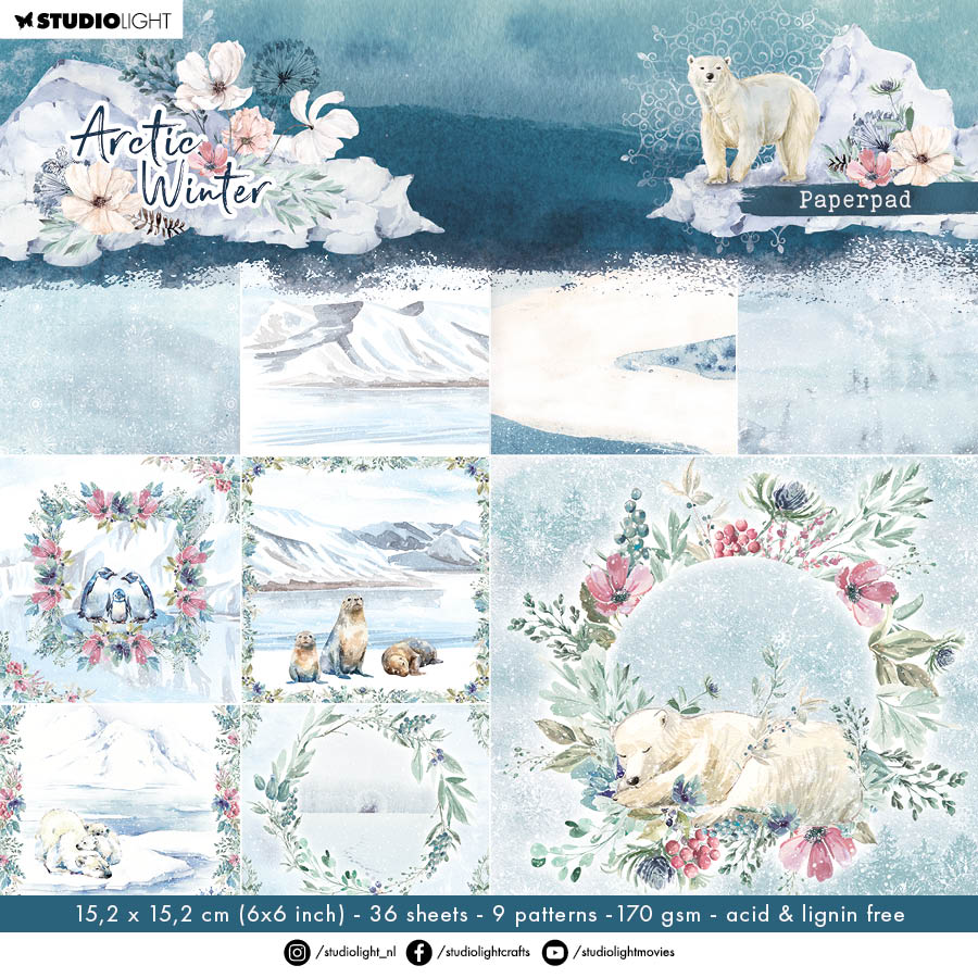 SL Paper Pad Artic Winter 152,5x152,5x9mm 36 SH nr.124