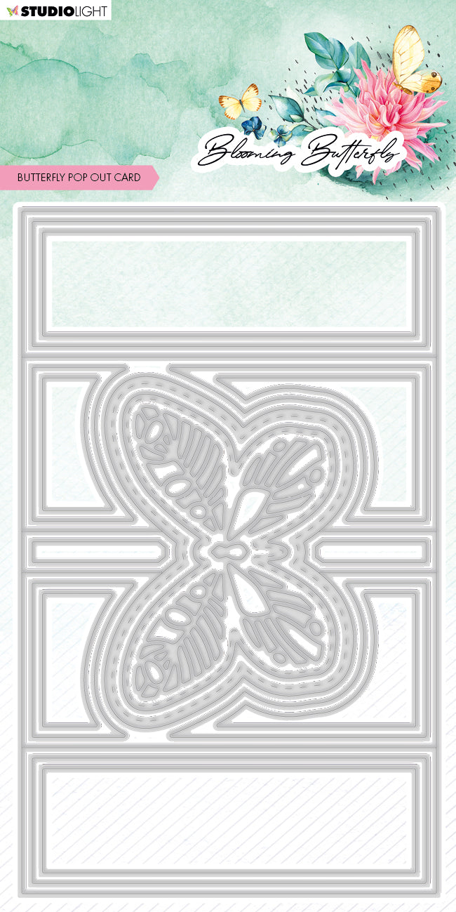 SL Cutting Die Butterfly Card Blooming Butterfly 165x100x1mm 17 PC nr.486