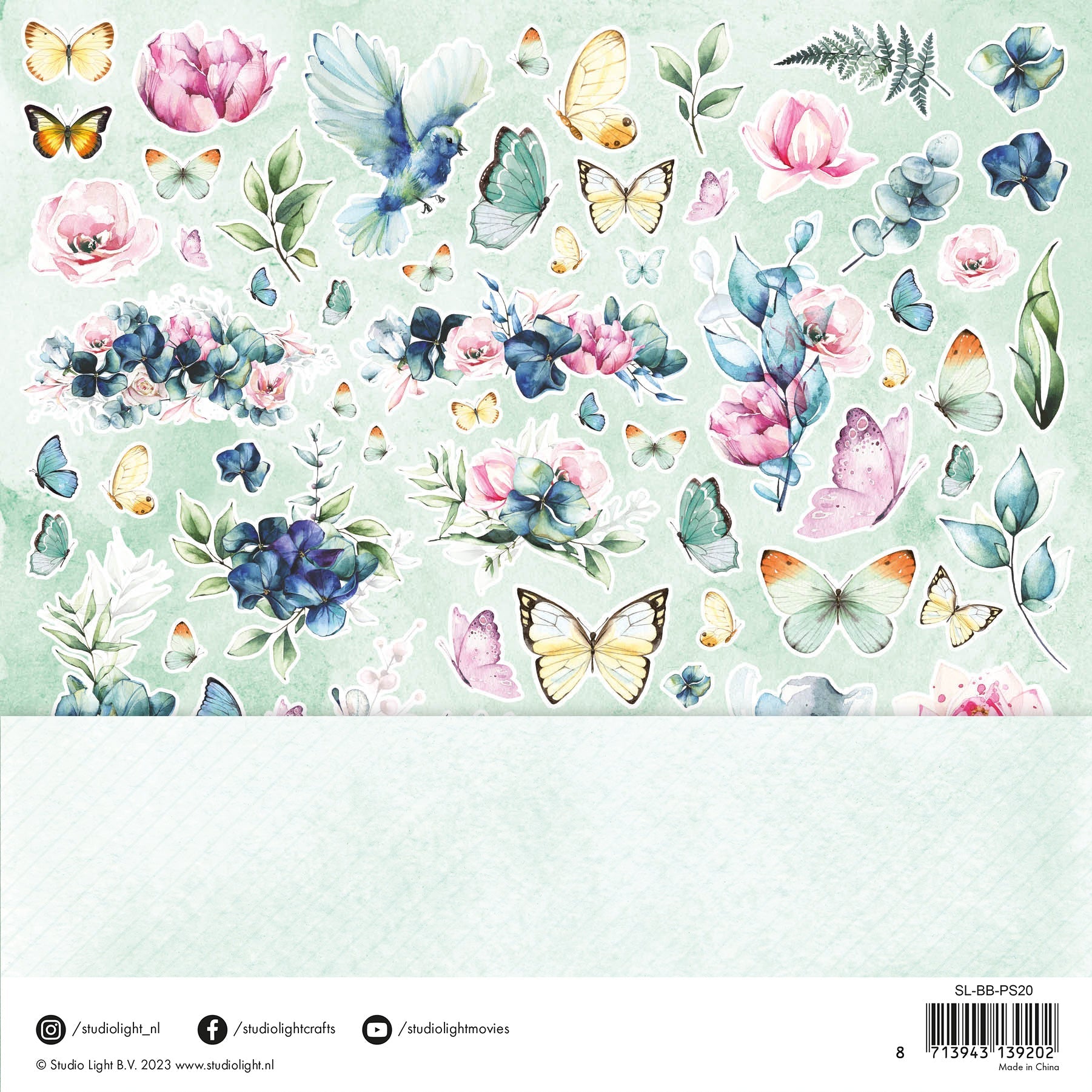 SL Scrap Paper Set Blooming Butterfly 304.8x304.8x3mm 12 SH nr.20