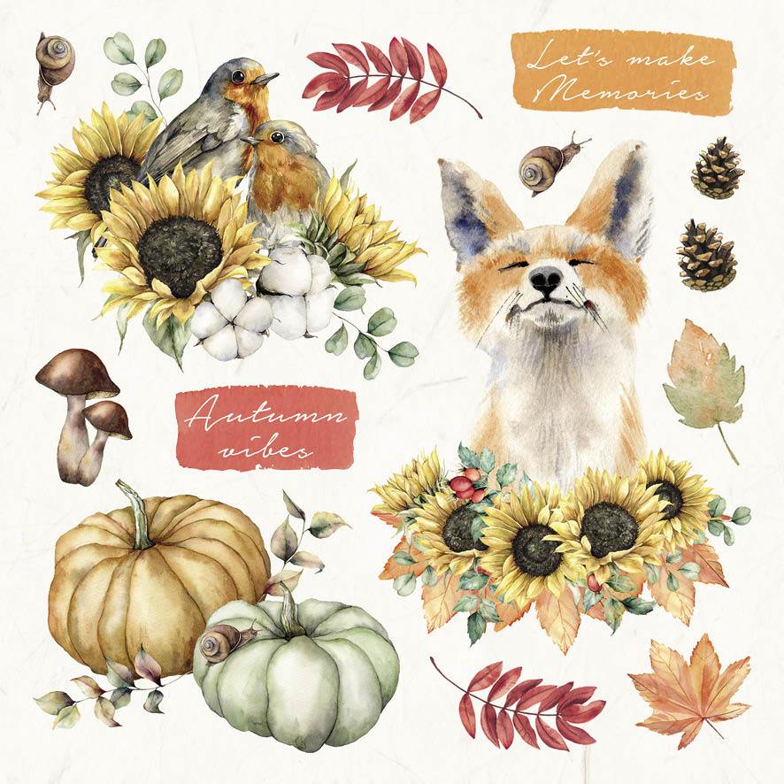 SL Die-Cut Block Fall Elements Beauty Of Fall 150x150mm 20 Sh nr.09