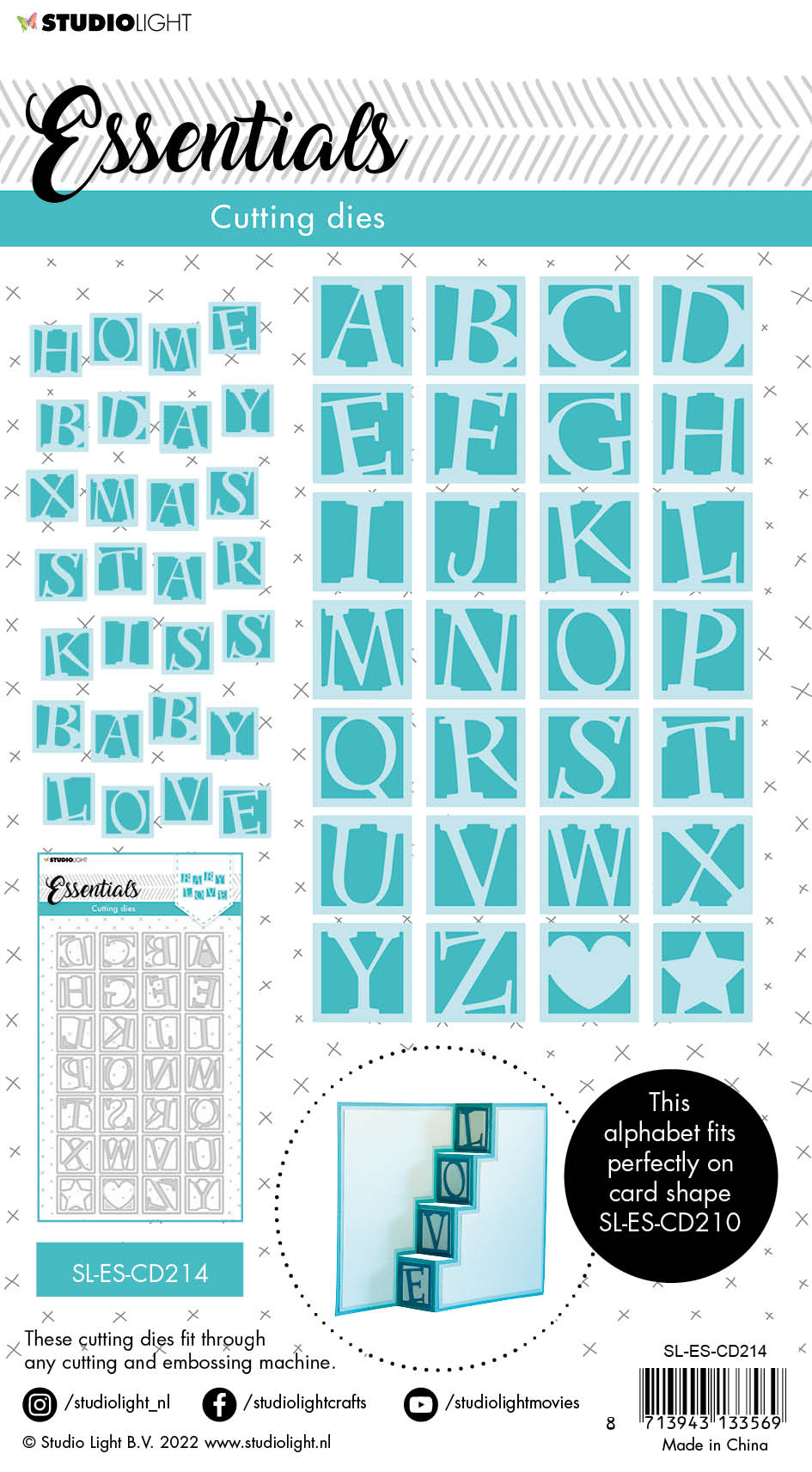 SL Cutting Die Block Alphabet Essentials 133x224x1mm 56 PC nr.214