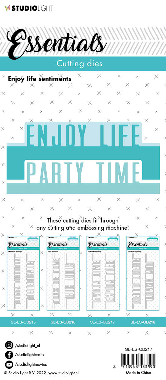 SL Cutting Die Enjoy Life Sentiments Essentials 62x152x1mm 4 PC nr.217