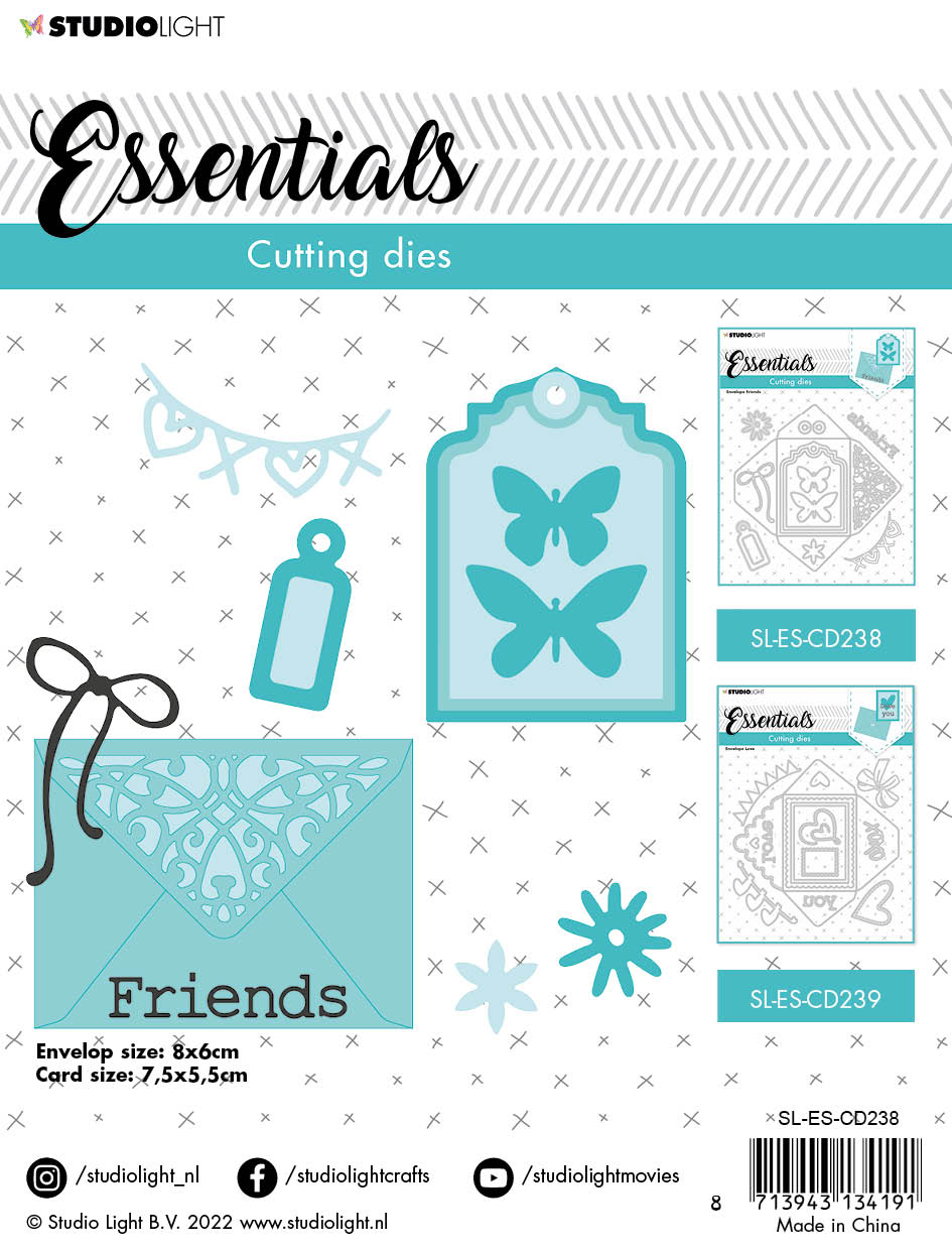 SL Cutting Die Envelope Friends Essentials 140x140x1mm 15 PC nr.238