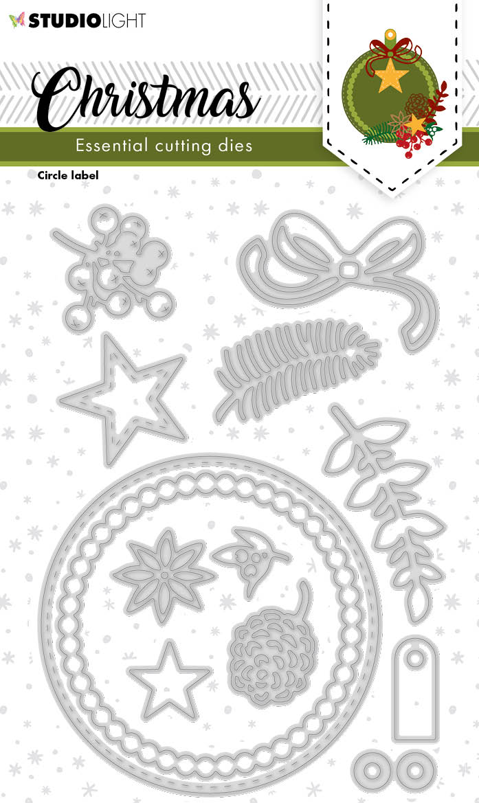 SL Cutting Dies Christmas Circle Label Essentials 100x146x1mm 13 PC nr.244