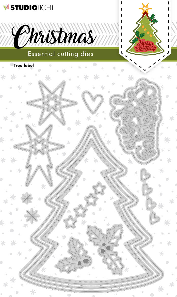 SL Cutting Dies Christmas Tree Label Essentials 100x143x1mm 14 PC nr.245