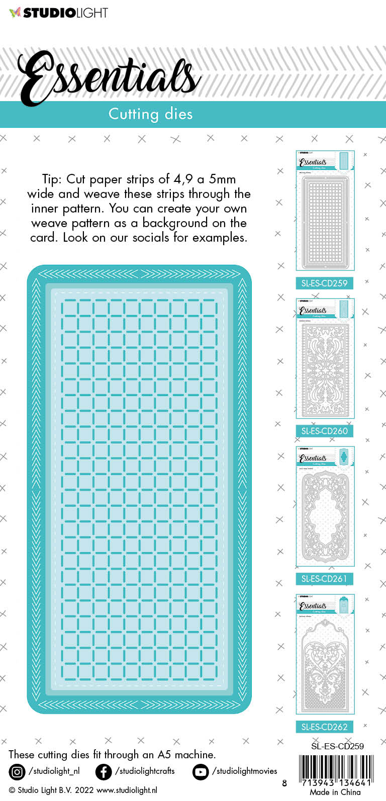 SL Cutting Dies Weaving Slimline Essentials 105x210x1mm 5 PC nr.259
