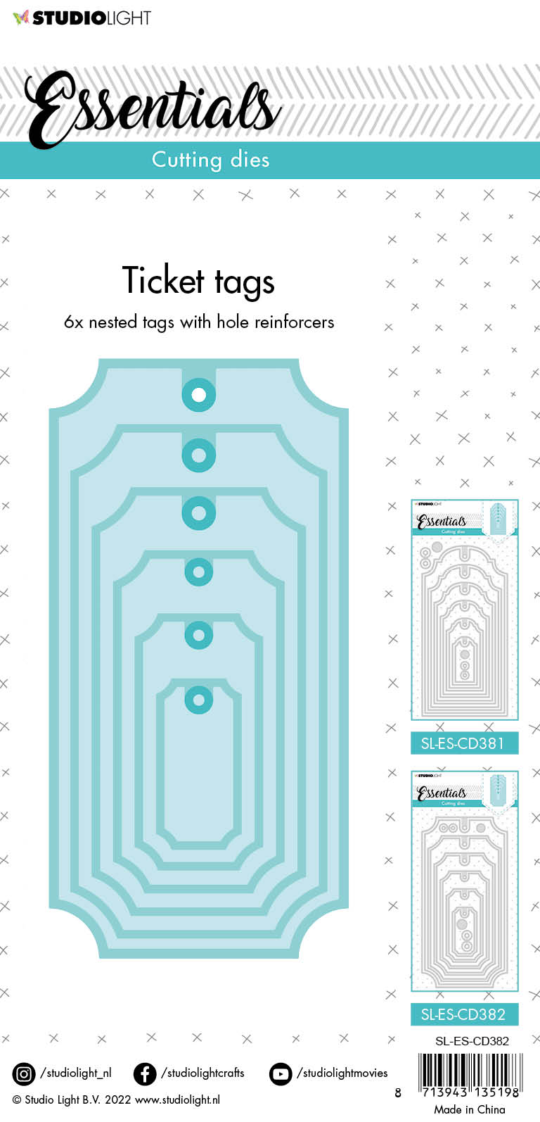 SL Cutting Die Ticket Tag Essentials 105x210x1mm 16 PC nr.382