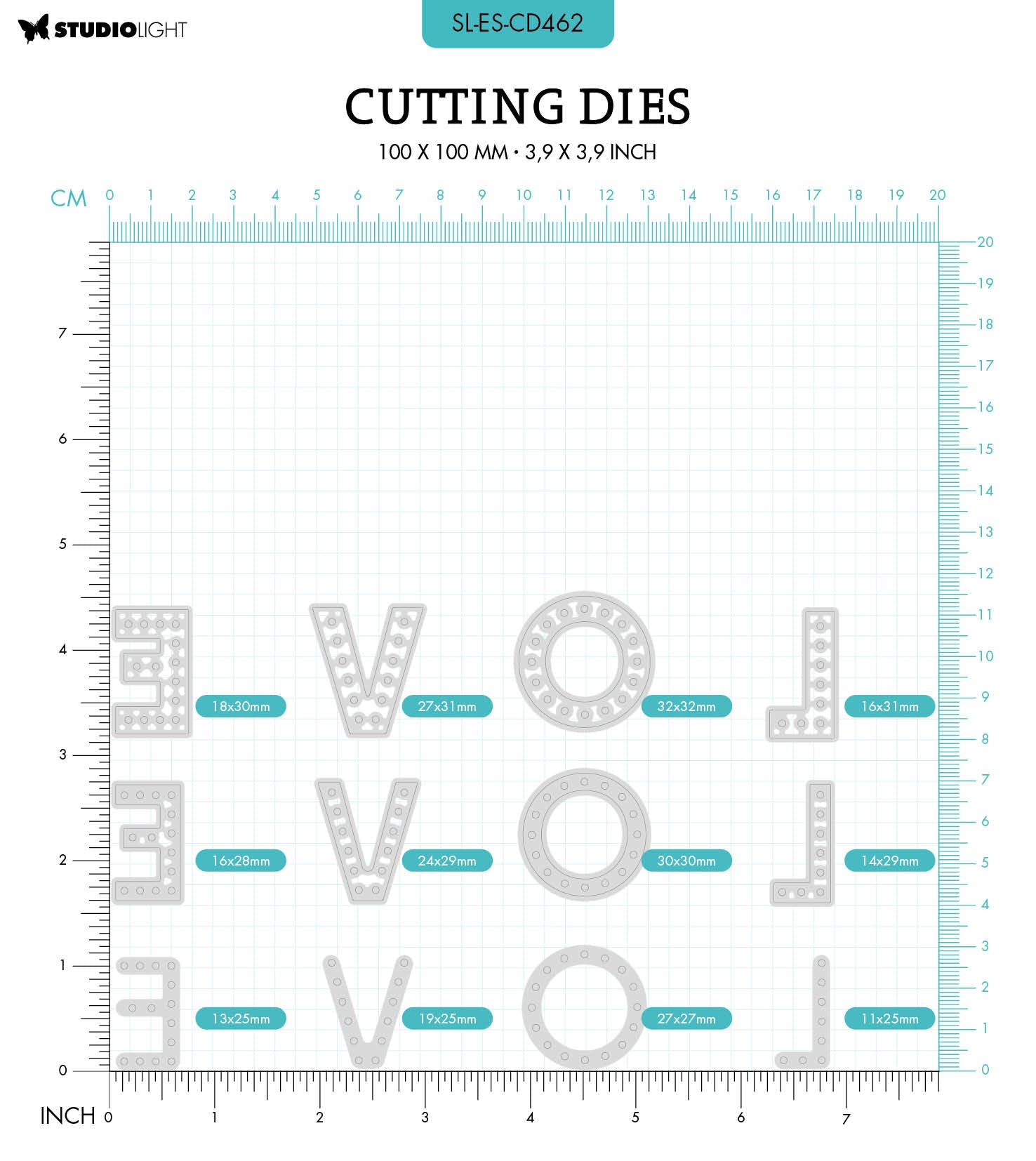 SL Cutting Die Love Essentials 100x100x1mm 12 PC nr.462