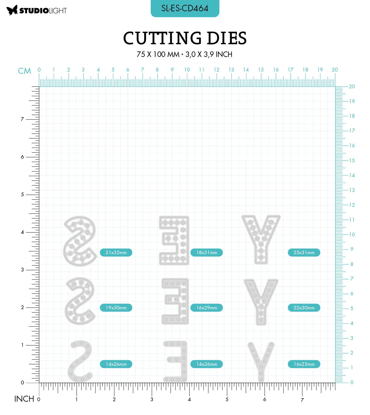 SL Cutting Die Yes Essentials 75x100x1mm 9 PC nr.464