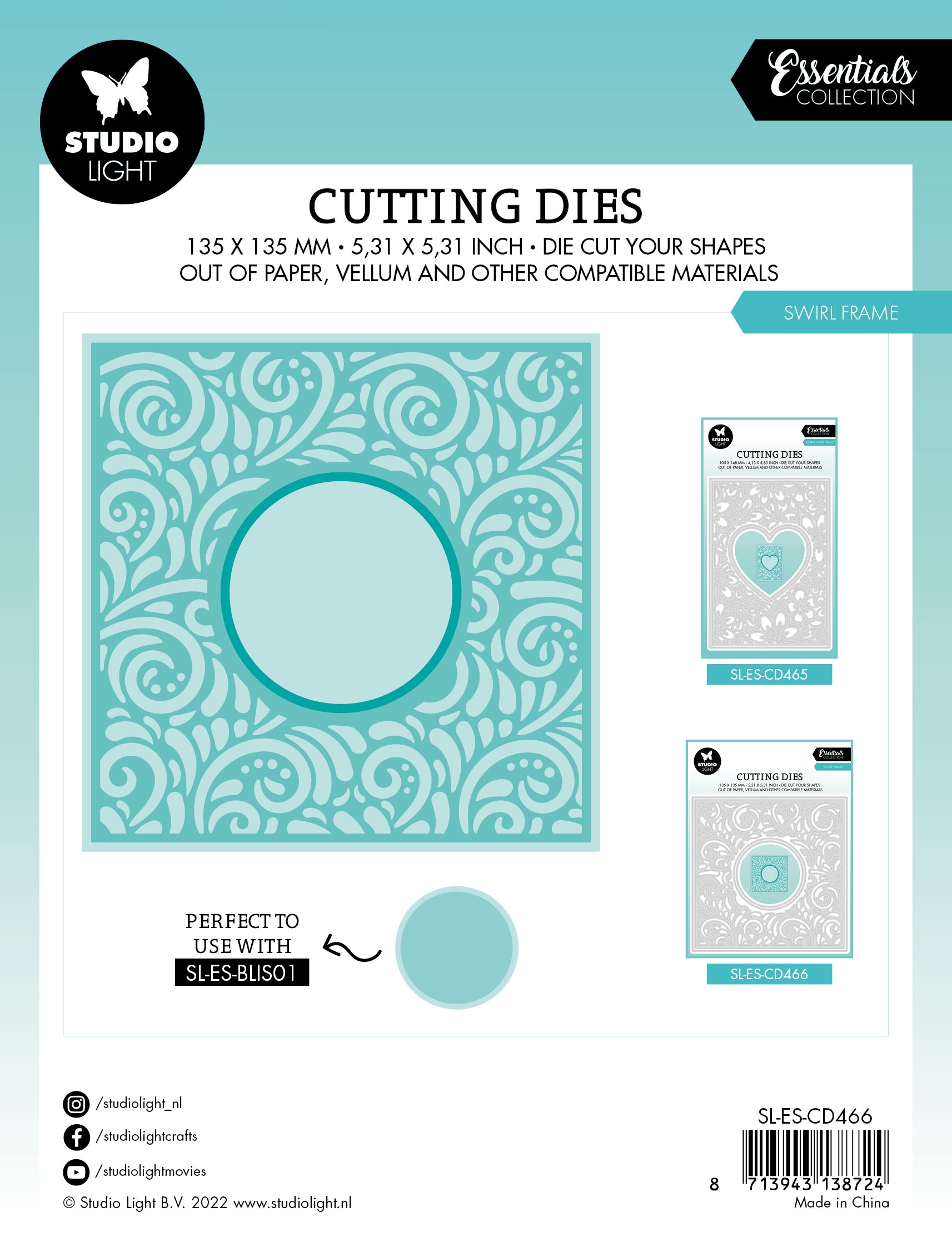 SL Cutting Die Swirl Frame Essentials 135x135x1mm 4 PC nr.466