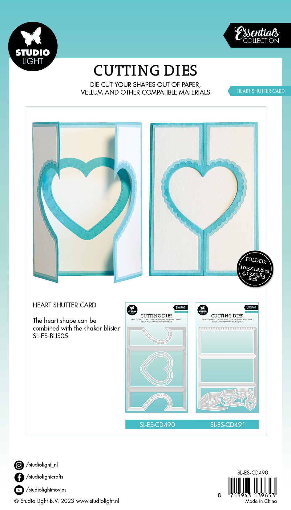 SL Cutting Die Heart Shutter Card Essentials 148x210x1mm 9 PC nr.490