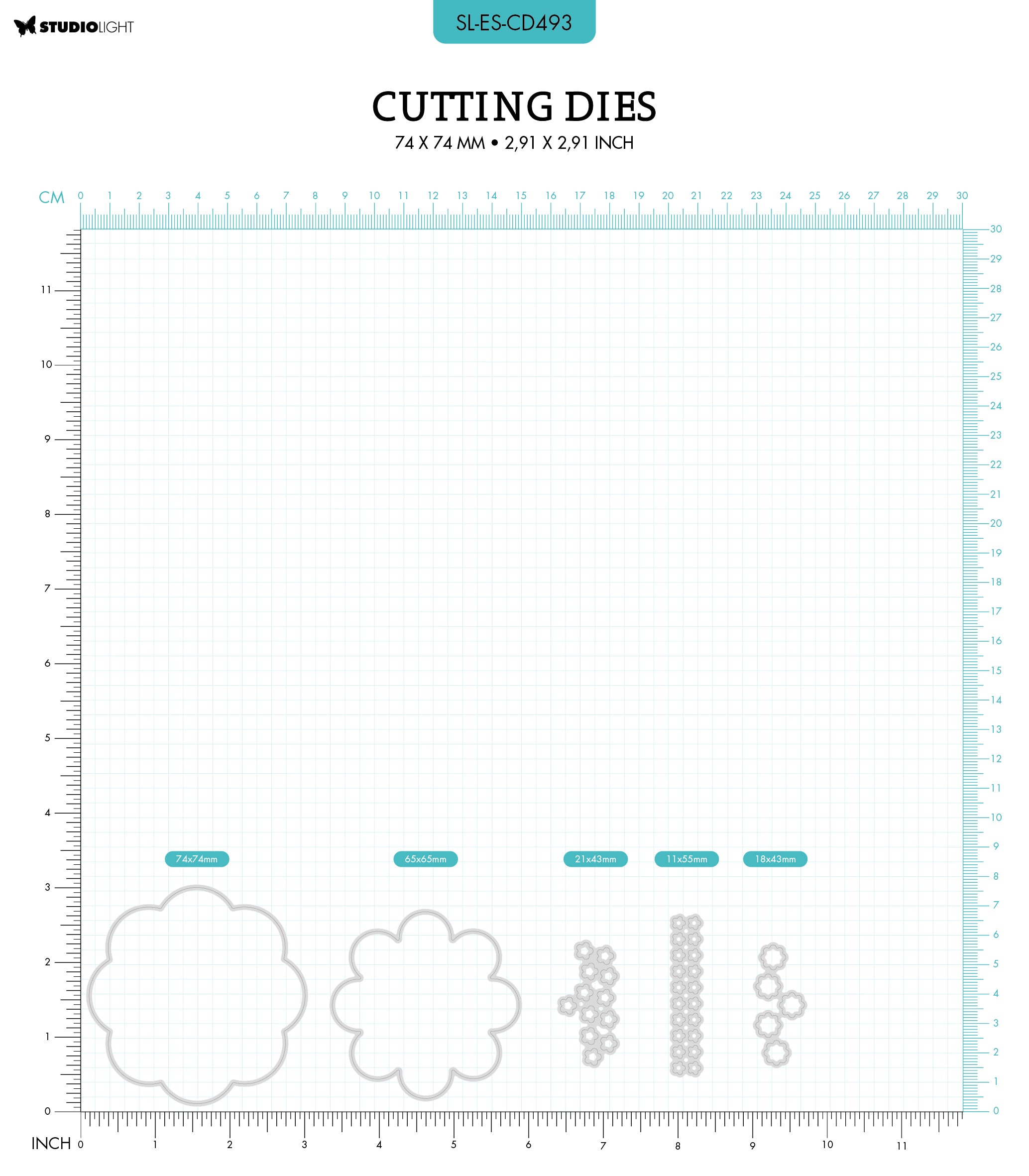 SL Cutting Die Flower Shape Essentials 74x74x1mm 5 PC nr.493