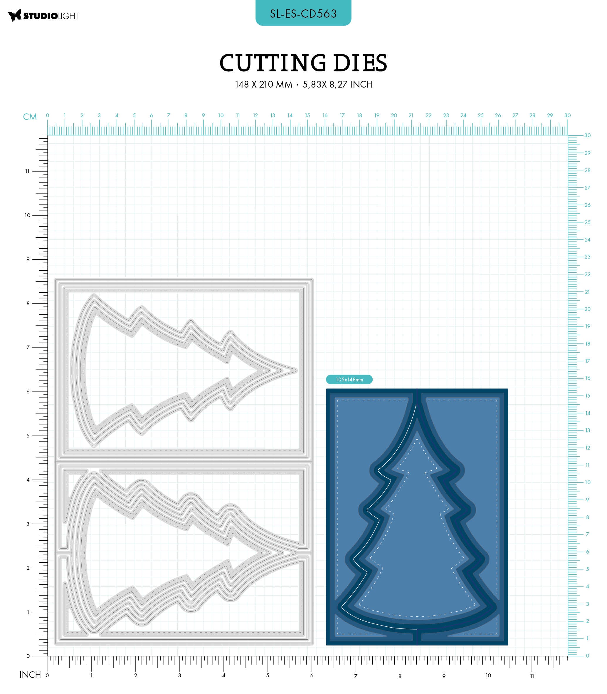 SL Cutting Die Tree Card Essentials 148x210x1mm 14 PC nr.563