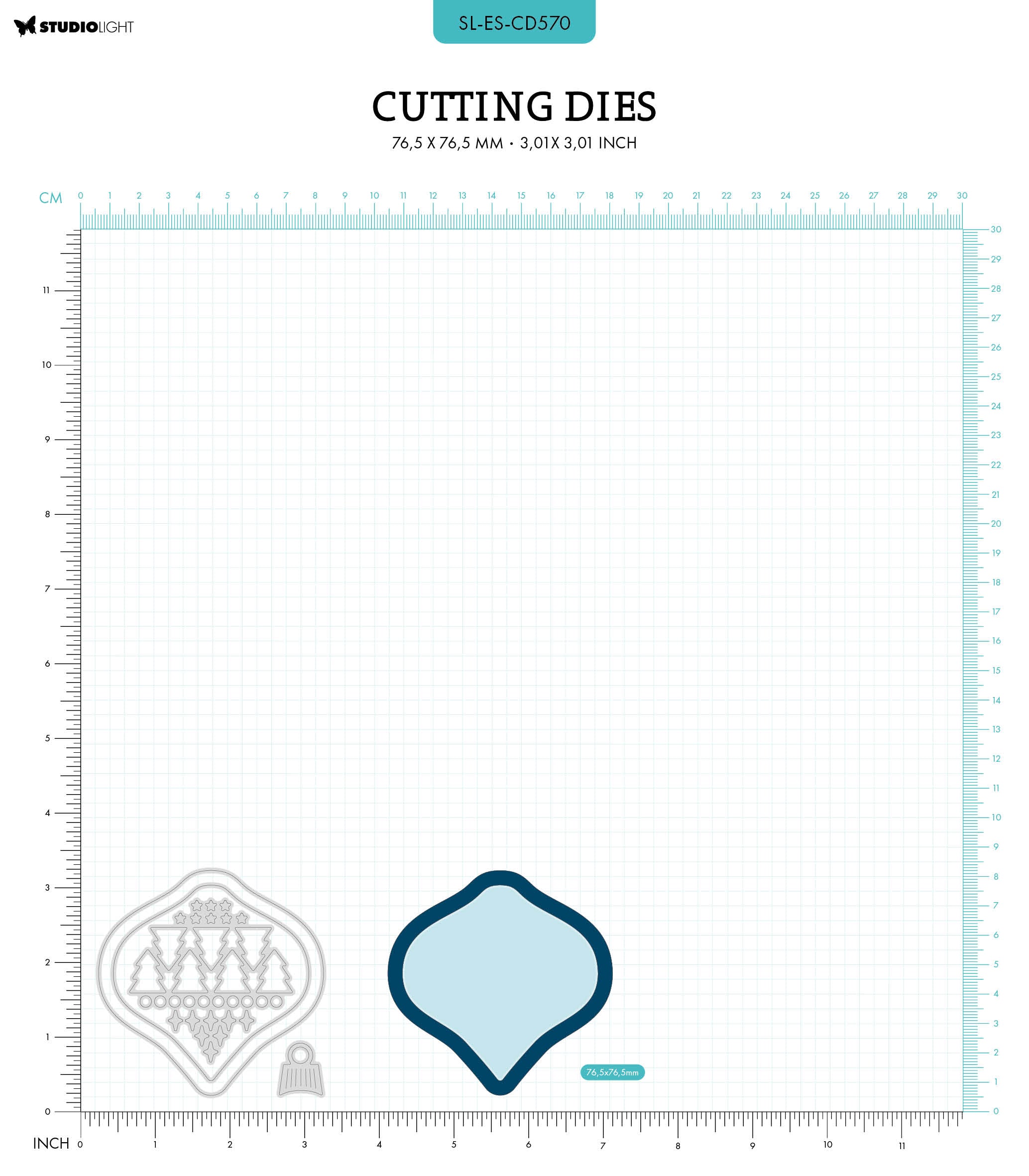 SL Cutting Die Christmas Ball Essentials 76,5x76,5x1mm 4 PC nr.570