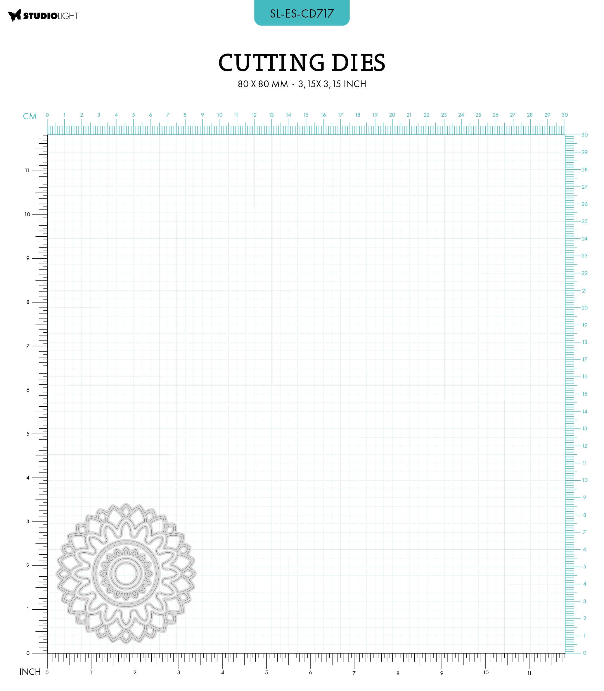 SL Cutting Dies Floral Circle Essentials 80x80x1mm 6 PC nr.717