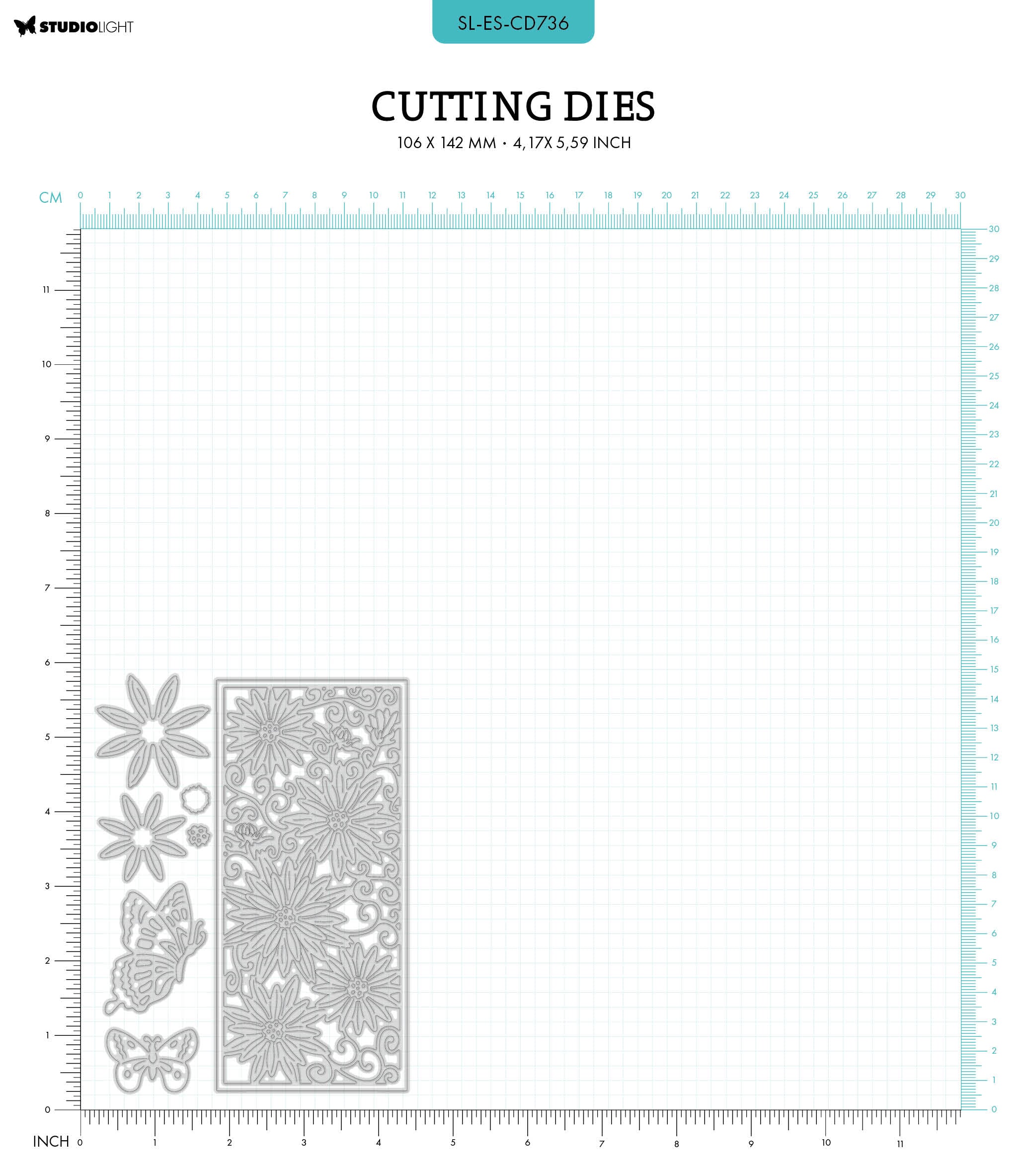 SL Cutting Dies Daisy Frame Essentials 106x142x1mm 8 PC nr.736