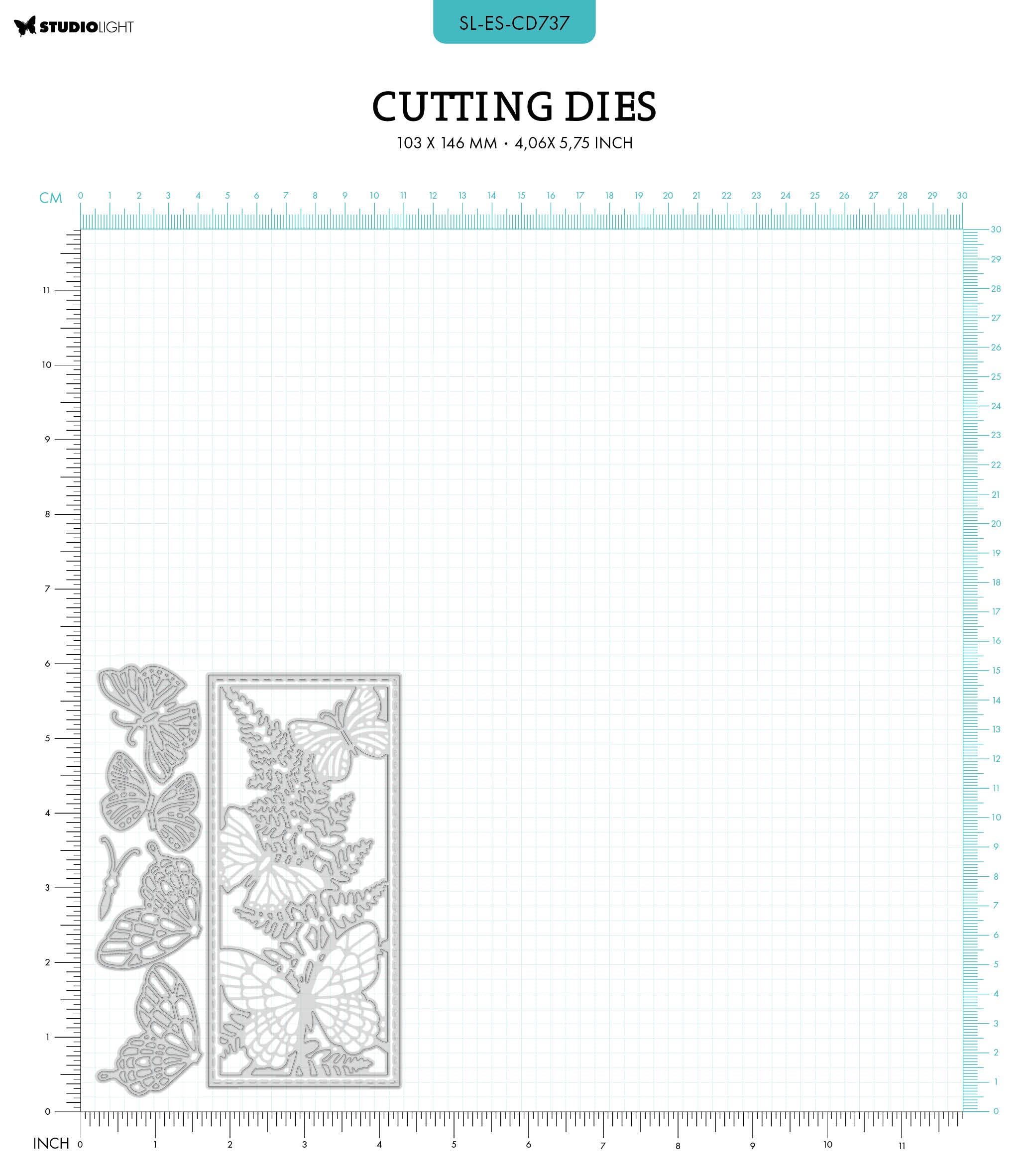 SL Cutting Dies Butterfly Frame Essentials 103x146x1mm 6 PC nr.737