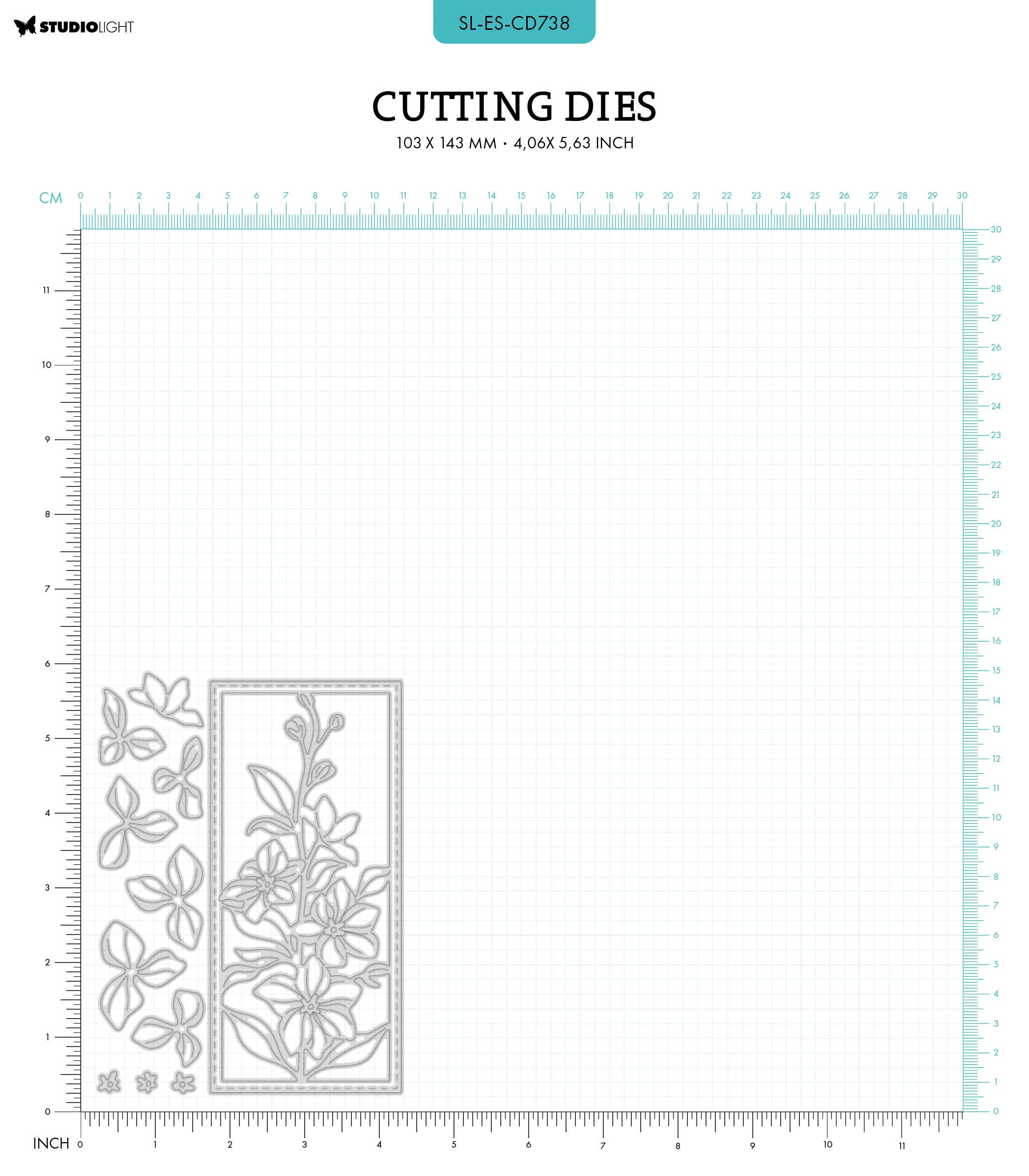 SL Cutting Dies Floral Frame Essentials 103x143x1mm 12 PC nr.738