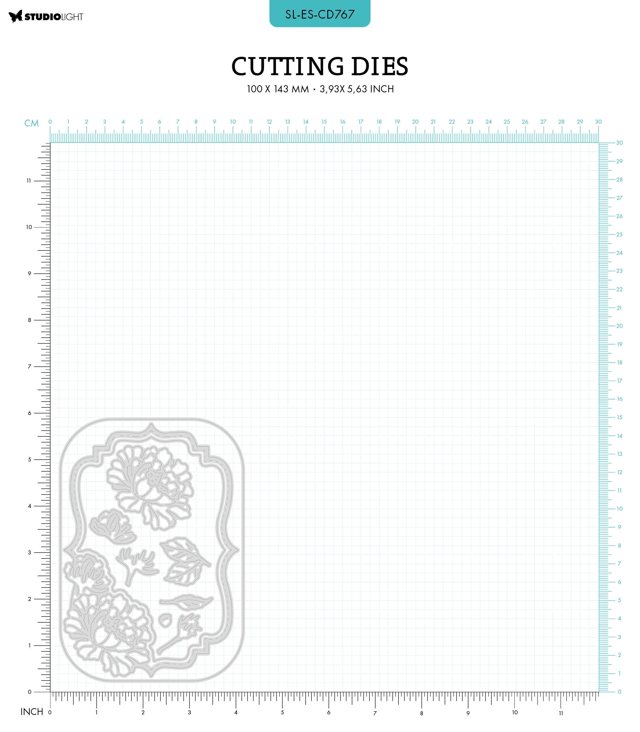 SL Cutting Die Peony Frame Shape Essentials 100x143x1mm 10 PC nr.767