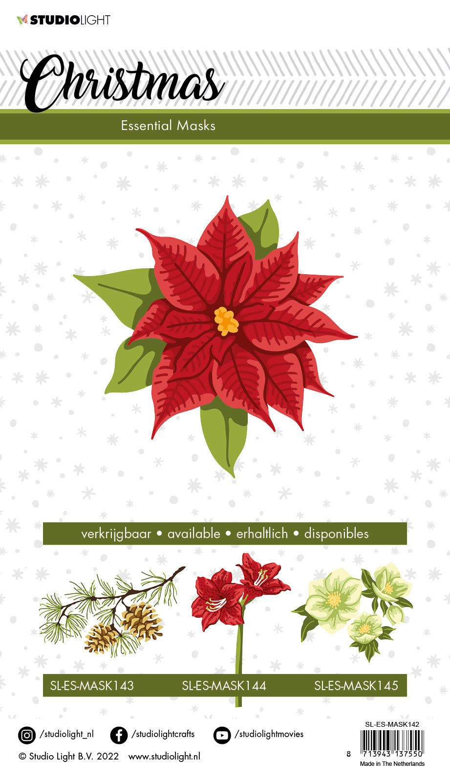 SL Mask Poinsettia Essentials 150x210x1mm 1 PC nr.142