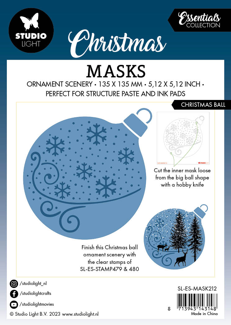 SL Mask Christmas Ball Essentials 135x135x1mm 1 PC nr.212