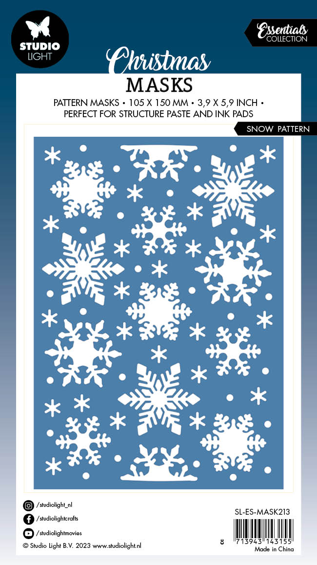 SL Mask Snow Pattern Essentials 105x150x1mm 1 PC nr.213