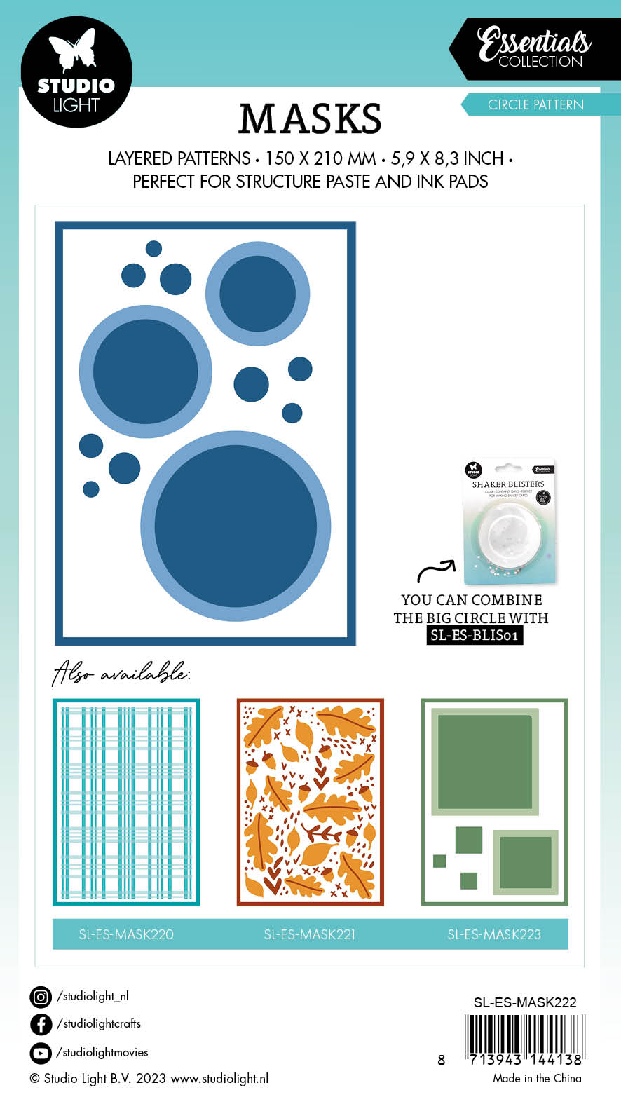 SL Mask Circle Pattern Essentials 150x210x1mm 1 PC nr.222