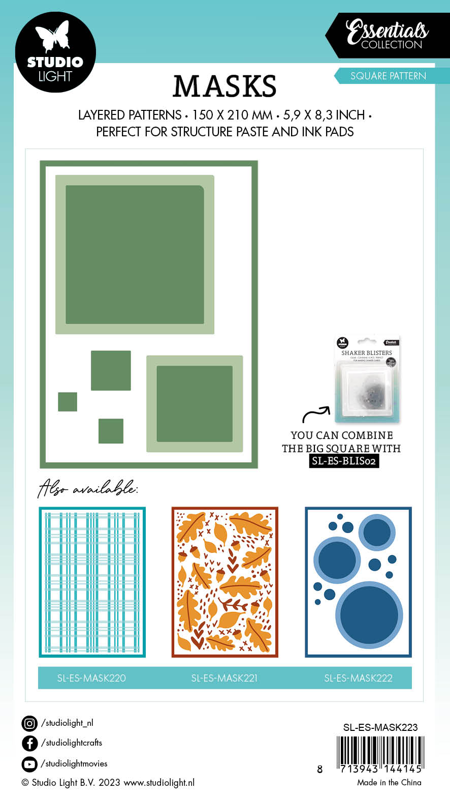 SL Mask Square Pattern Essentials 150x210x1mm 1 PC nr.223