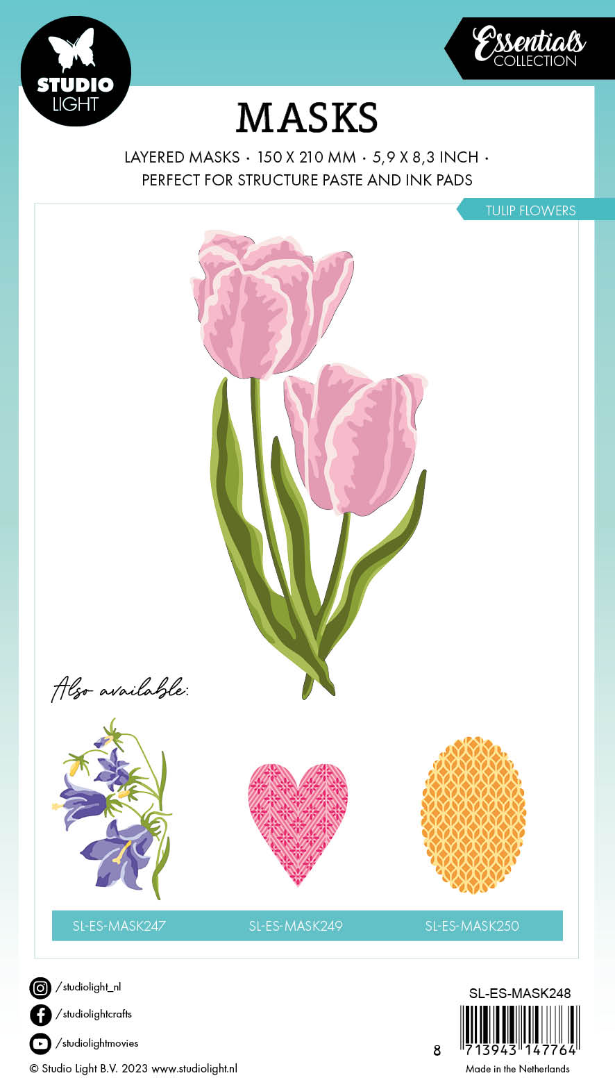 SL Masks Tulip Flowers Essentials 150x210x1mm 1 PC nr.248