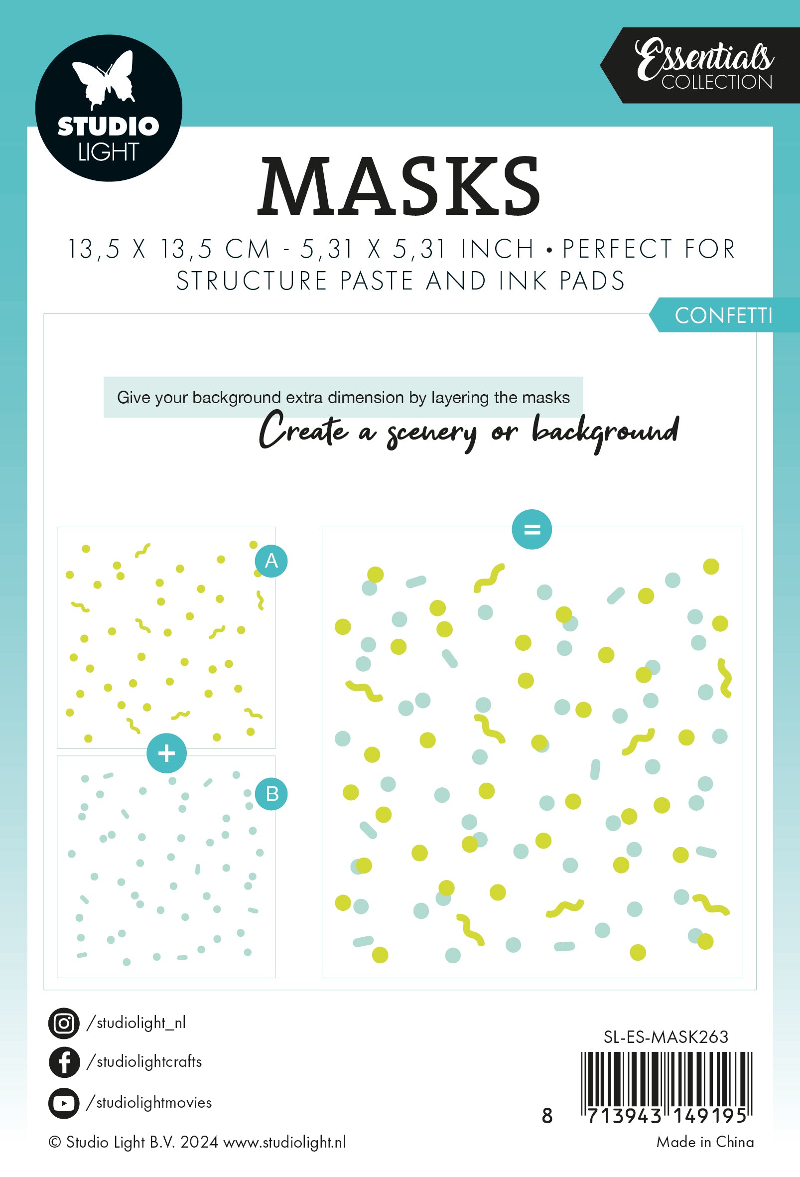 SL Mask Confetti Essentials 135x135x1mm 2 PC nr.263