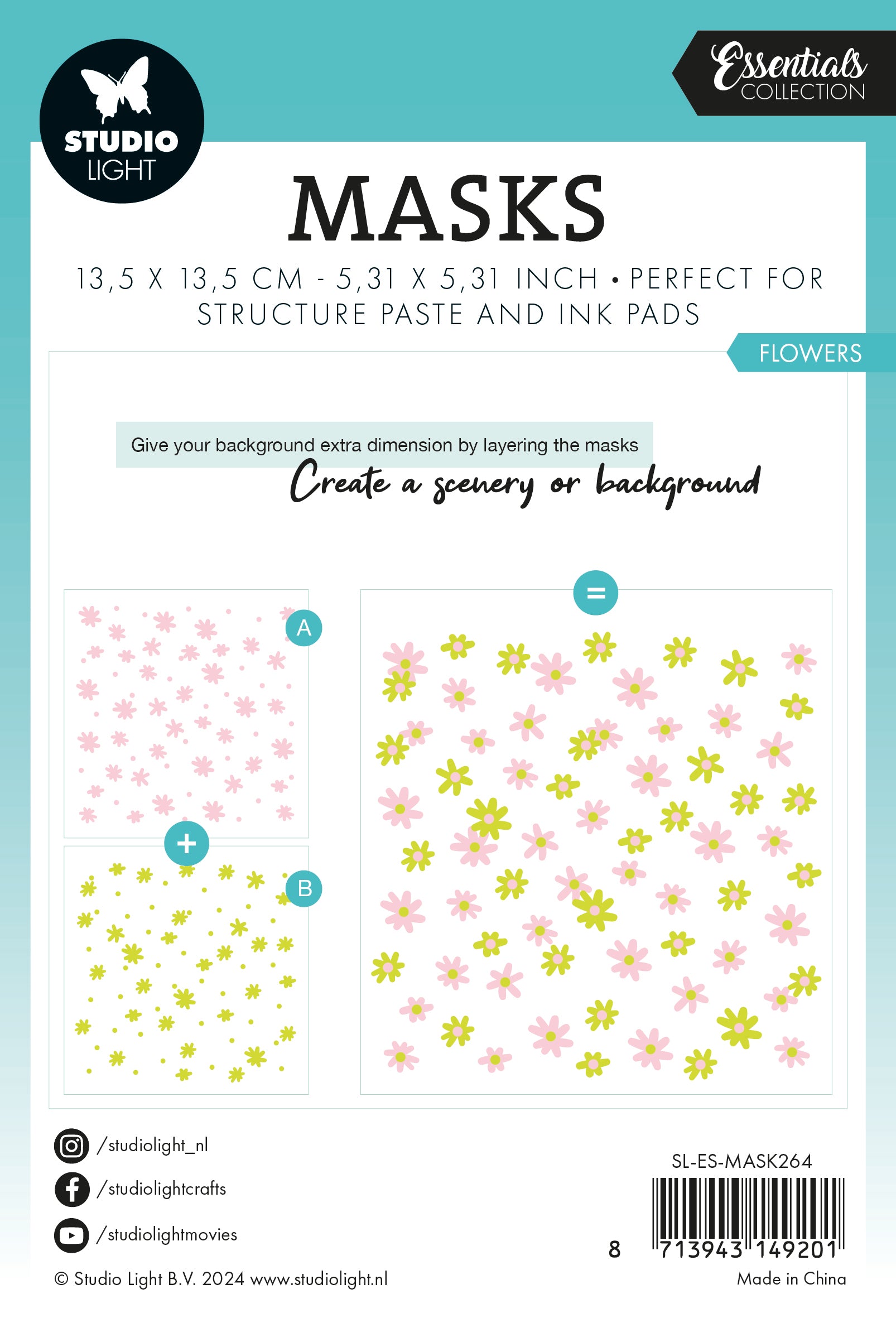 SL Mask Flowers Essentials 135x135x1mm 2 PC nr.264