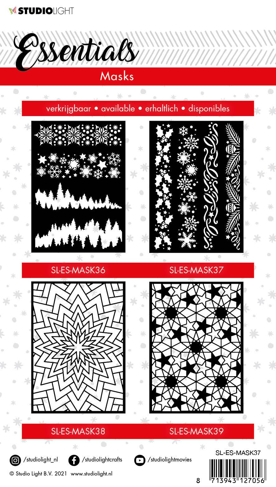 SL Mask Christmas Vertical Borders Essentials 148x210mm 4 pcs nr.37