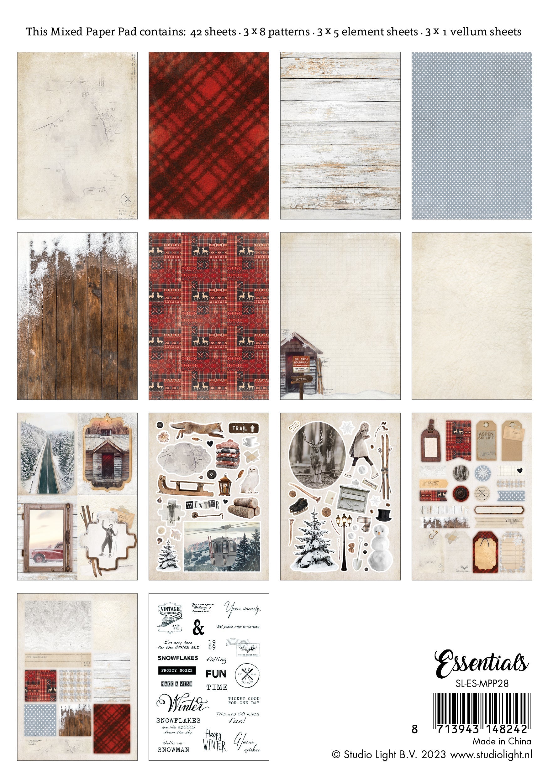 SL Mixed Paper Pad Nostalgic Winter Essentials 148x210x9mm 42 SH nr.28