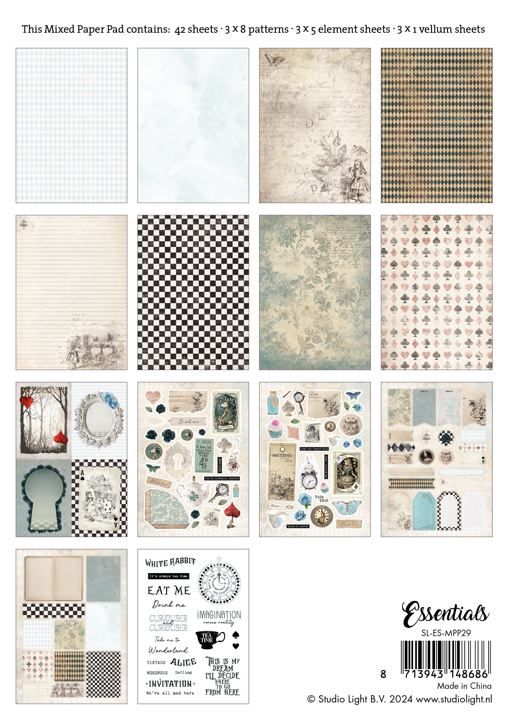 SL Mixed Paper Pad Tea Party Essentials 42 SH