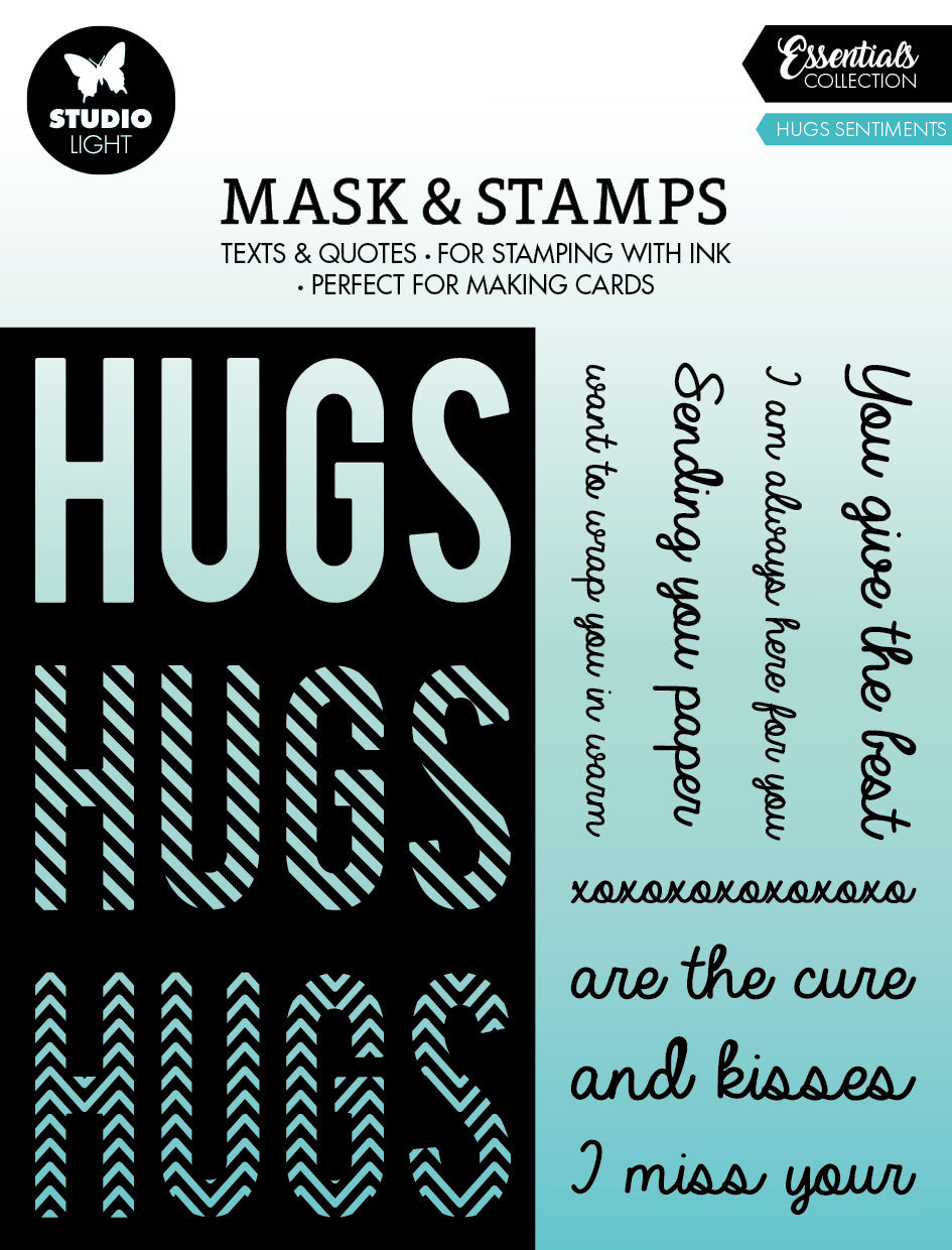 SL Mask & Stamp Hugs Sentiments Essentials 155x155x3mm 9 PC nr.04