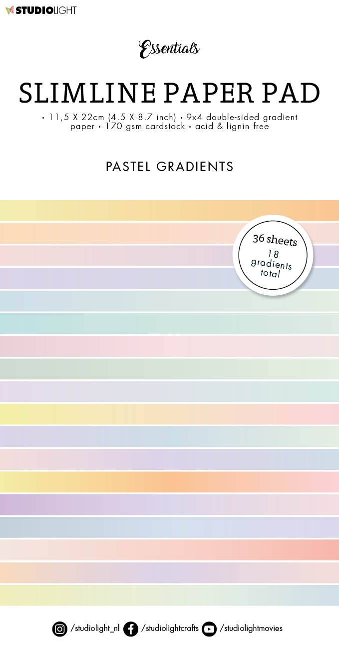 SL Paper Pad Double Sided Gradient Pastel Slimline Essentials 115x220x5mm 36 sh nr.30