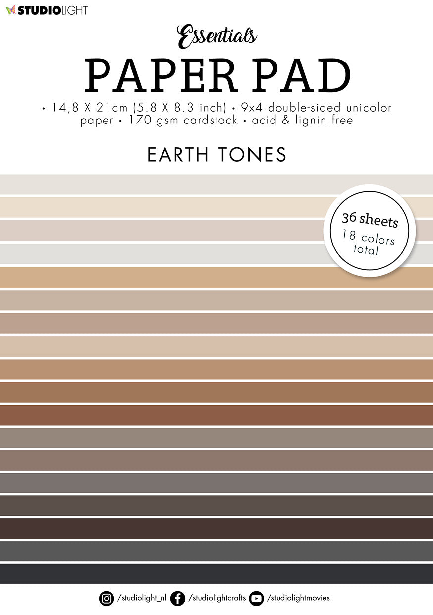 SL Paper Pad Double Sided Unicolor Earth Tones Essentials 148x210x9mm 36 SH nr.51