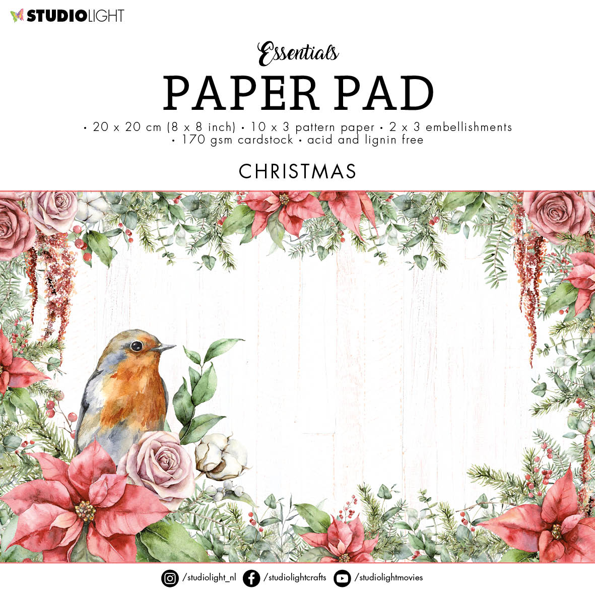 SL Paper Pad Christmas Essentials 200x200x9mm 36 SH nr.74