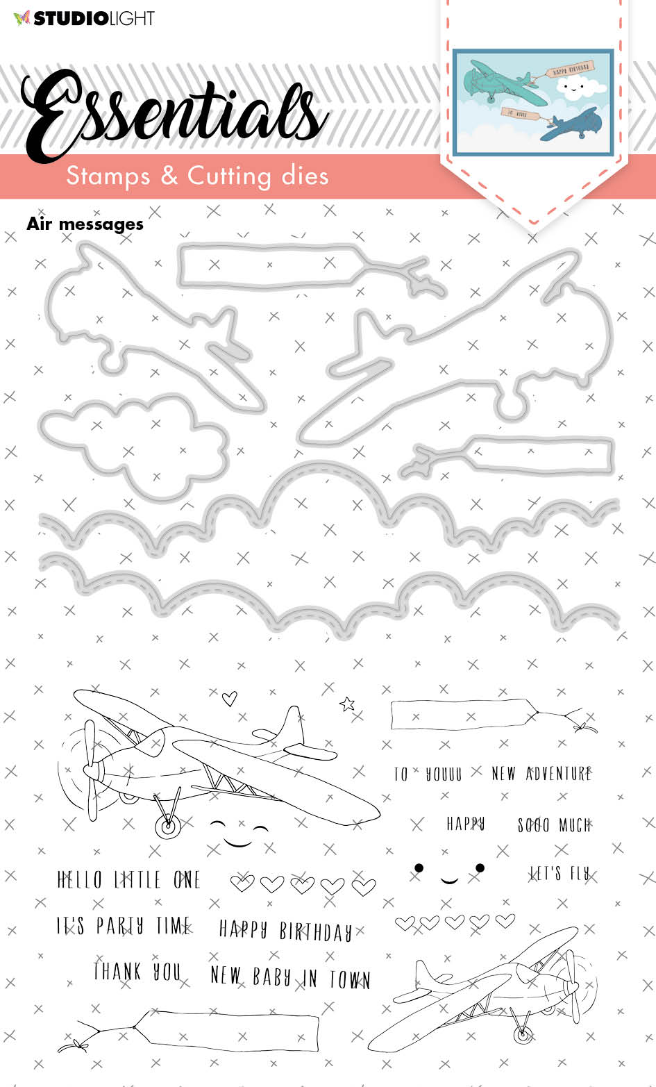 SL Stamp & Cutting Die Air Messages Essentials 148x210x3mm 1 PC nr.25